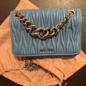 MiuMiu cross body mini bag, turquoise